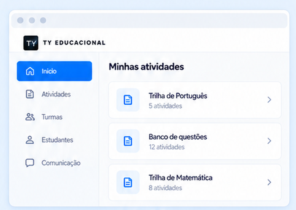 Prévia da plataforma TY Educacional